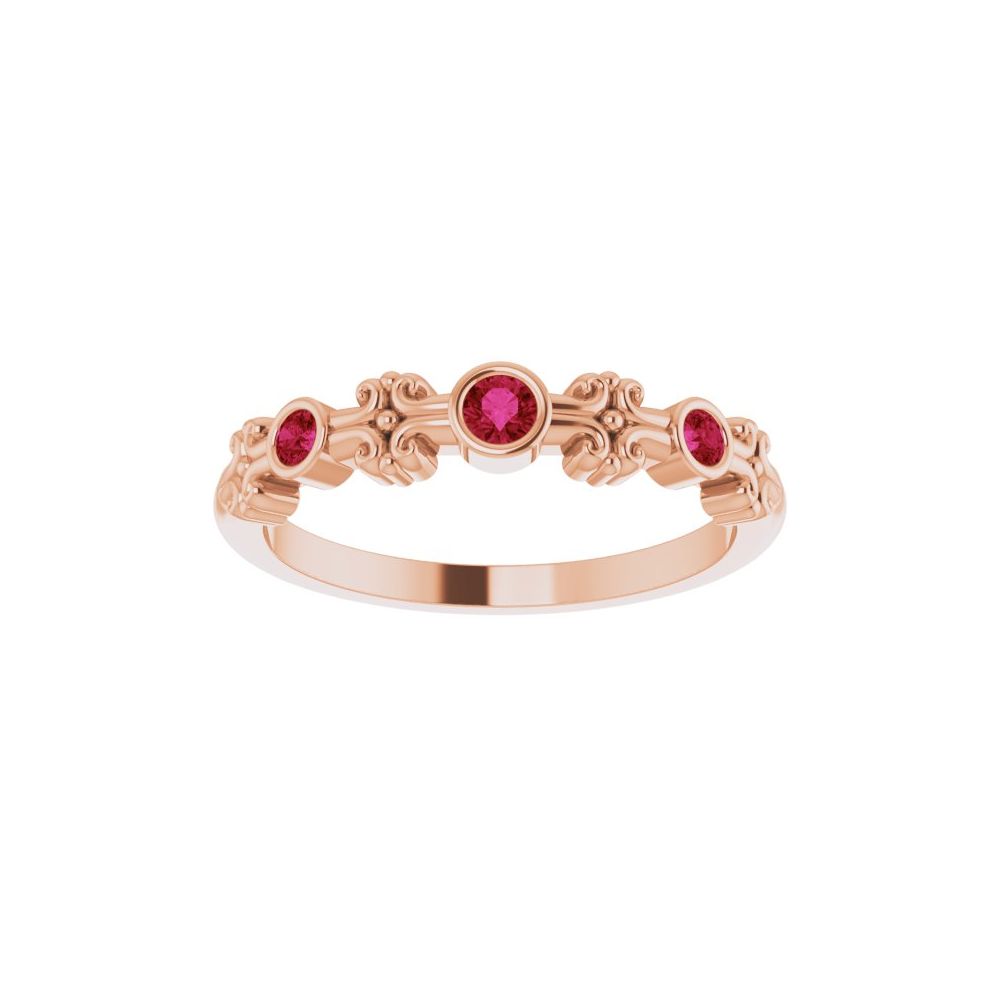 0.2 Ct Lab Grown Ruby Round Cut Zury  in 9K White Gold