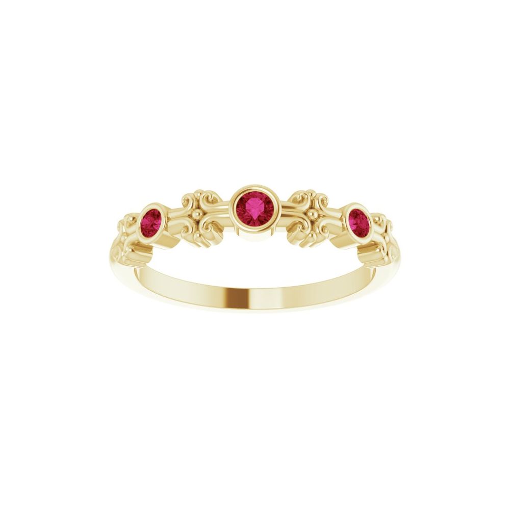 0.2 Ct Lab Grown Ruby Round Cut Zury  in 9K White Gold