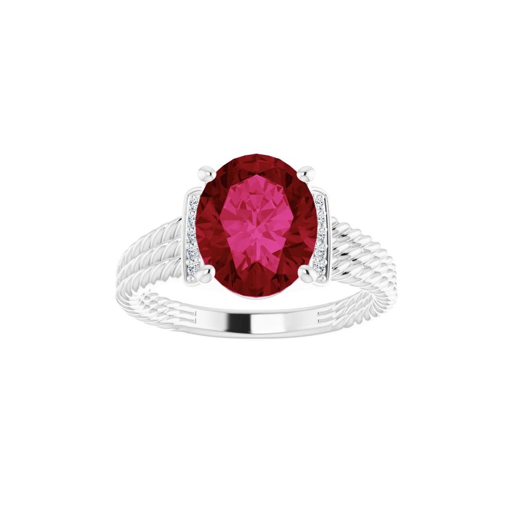 Zayah 3.20 Carat Lab Grown Ruby  Engagement Ring