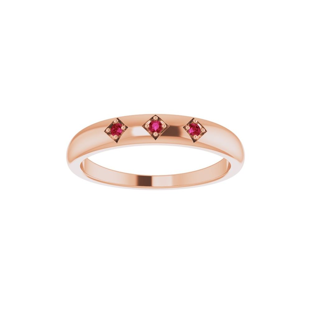 Dovey Natural Ruby 4 Prong  Diamond Ring