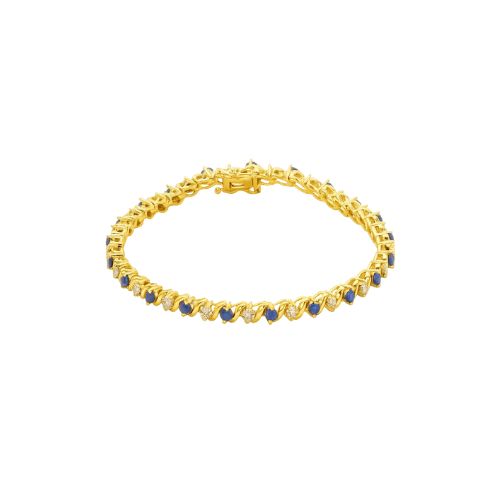 Botill Blue Sapphire  Diamond Bracelet