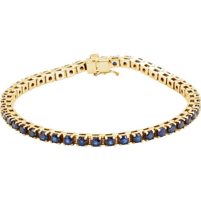 6.1 Ct Blue Round Cut Barzah  Sapphire Bracelets in Silver 925