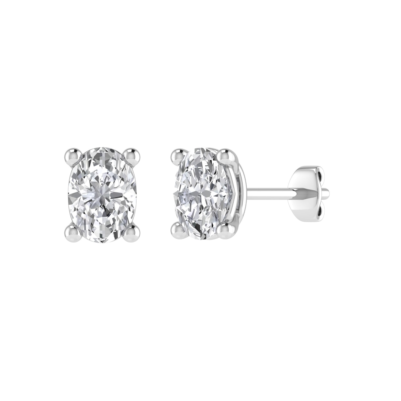 1.5 Ct Lab-Created Oval Cut Julianna  Diamond Earrings in Platinum(950)
