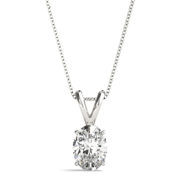 1.55 Ct Lab-Created Diamond Oval Cut Quenburga  Necklaces in Platinum(950)