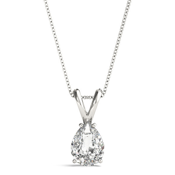 Anita 1.00 ct Pear Natural Diamond 4 Prong Setting  Necklace