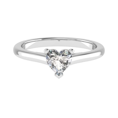 1.01 Ct Natural Heart Cut Betsi  Diamond Rings in Silver 925