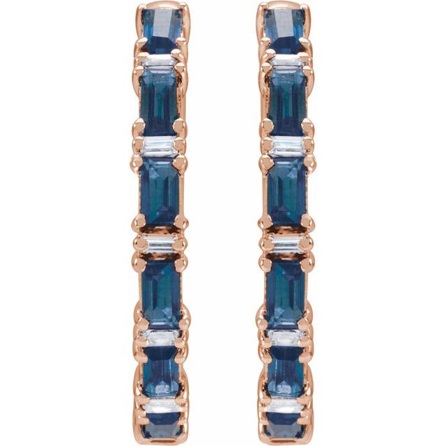 1.4 Ct Blue Sapphire Baguette Cut Tahnee  in Silver 925