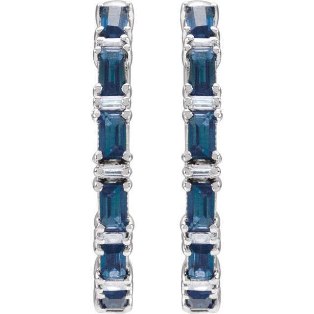 1.4 Ct Blue Sapphire Baguette Cut Tahnee  in Silver 925