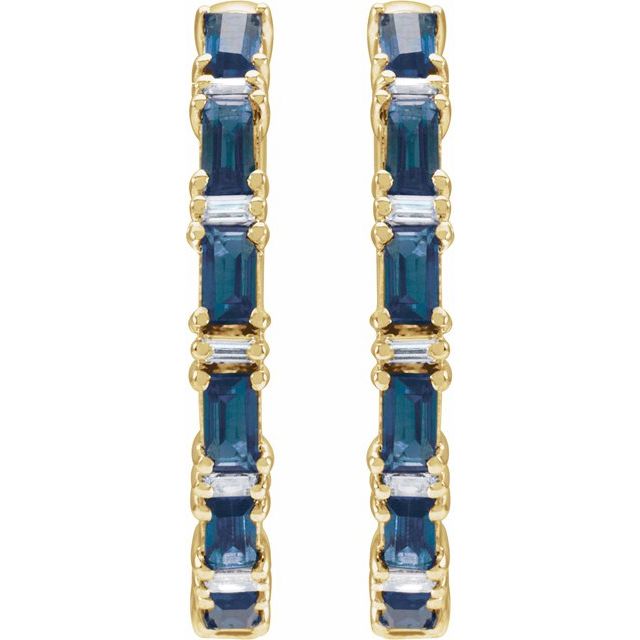 1.4 Ct Blue Sapphire Baguette Cut Tahnee  in Silver 925