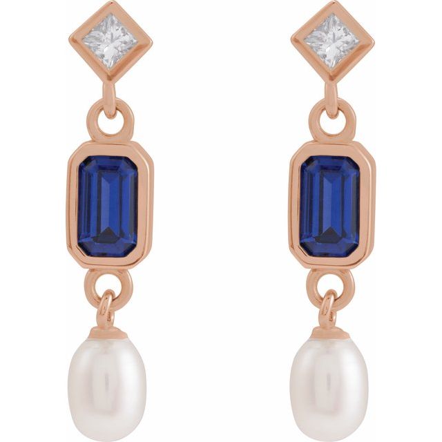 Talie Blue Sapphire  Diamond Earrings