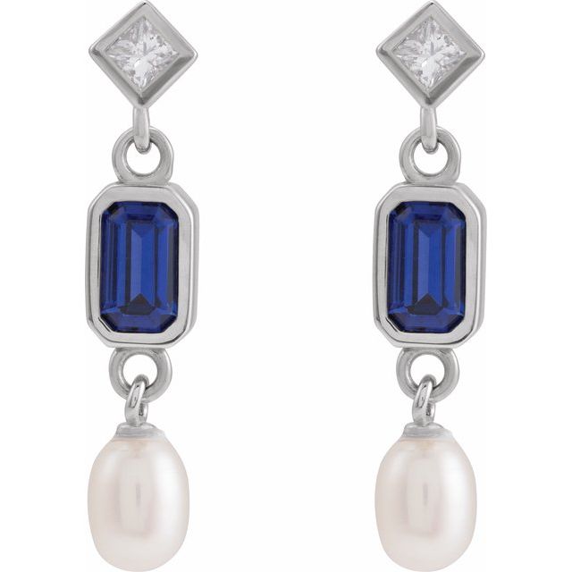 Talie 2.90 Carat Blue Sapphire  Diamond Earrings