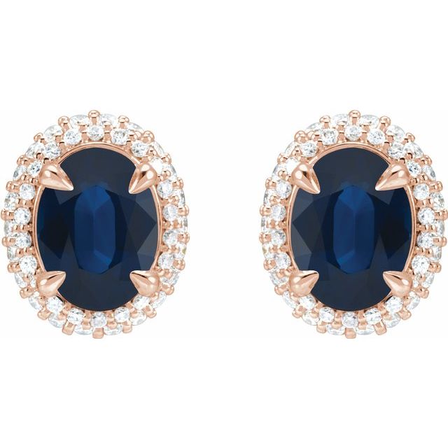 Teila Blue Sapphire  Diamond Earrings