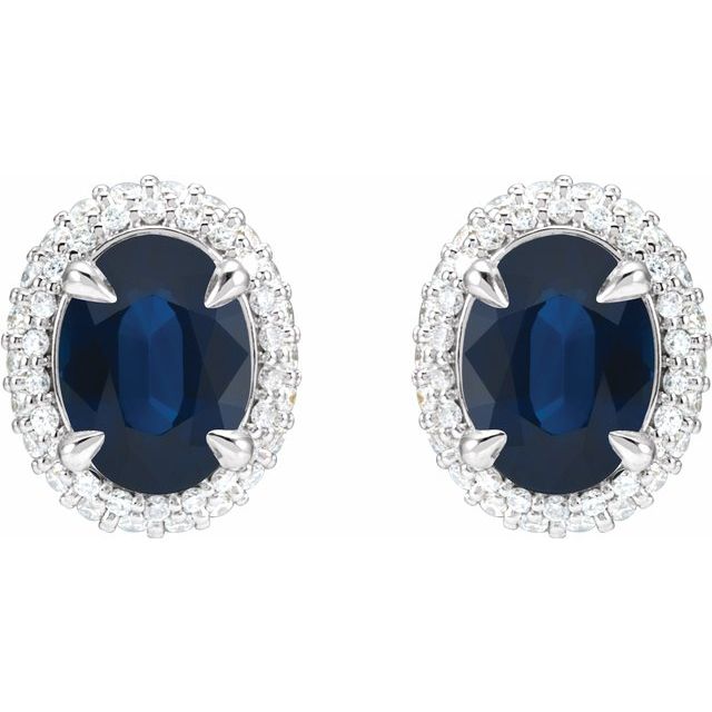 Teila 3.75 Carat Blue Sapphire  Diamond Earrings