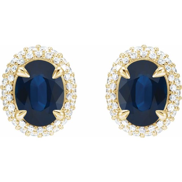 Teila Blue Sapphire  Diamond Earrings