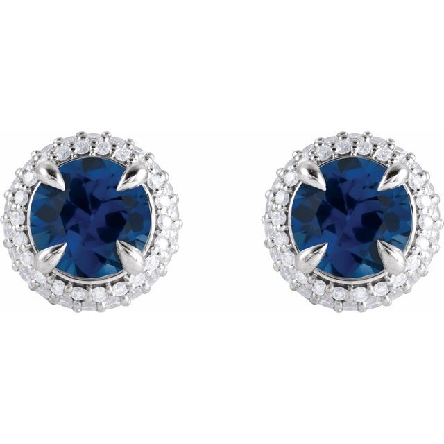 Tammara 1.95 Carat Blue Sapphire  Diamond Earrings