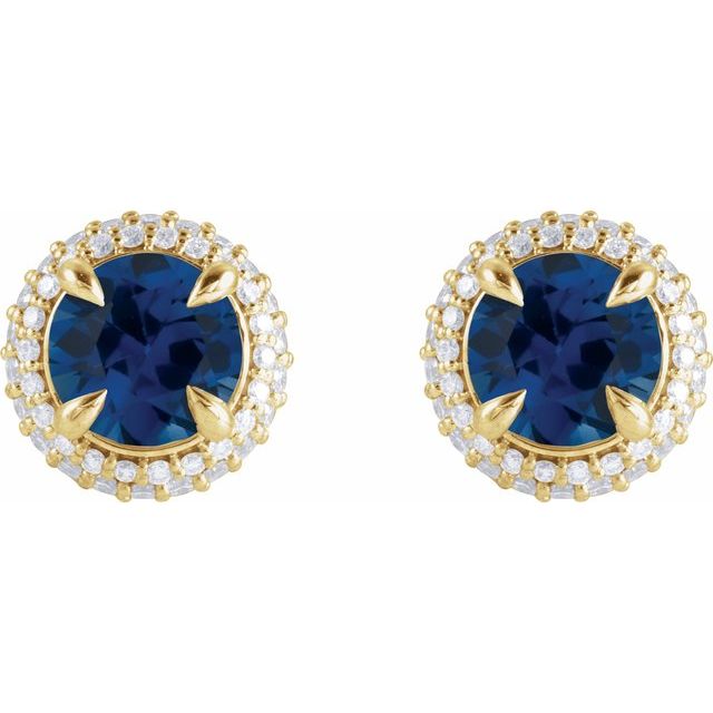 Tammara Blue Sapphire  Diamond Earrings