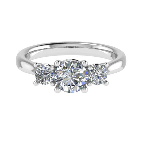 0.33 Ct Lab-Created Round Cut Darlina  Trilogy Engagement Diamond Rings in 9K White Gold