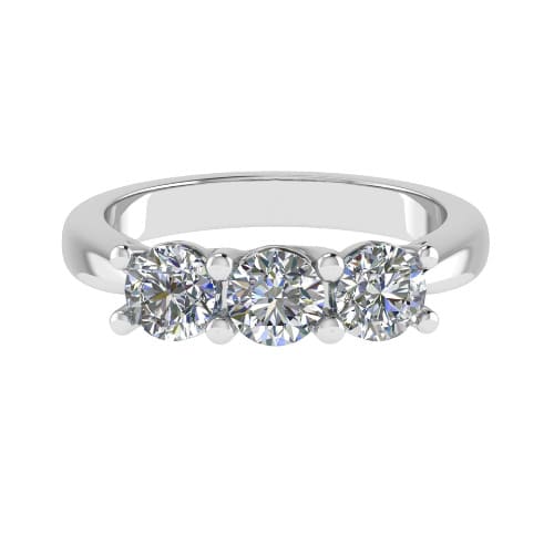 0.5 Ct Lab-Created Diamond Round Cut Dawnielle  Trilogy Engagement Rings in Silver 925