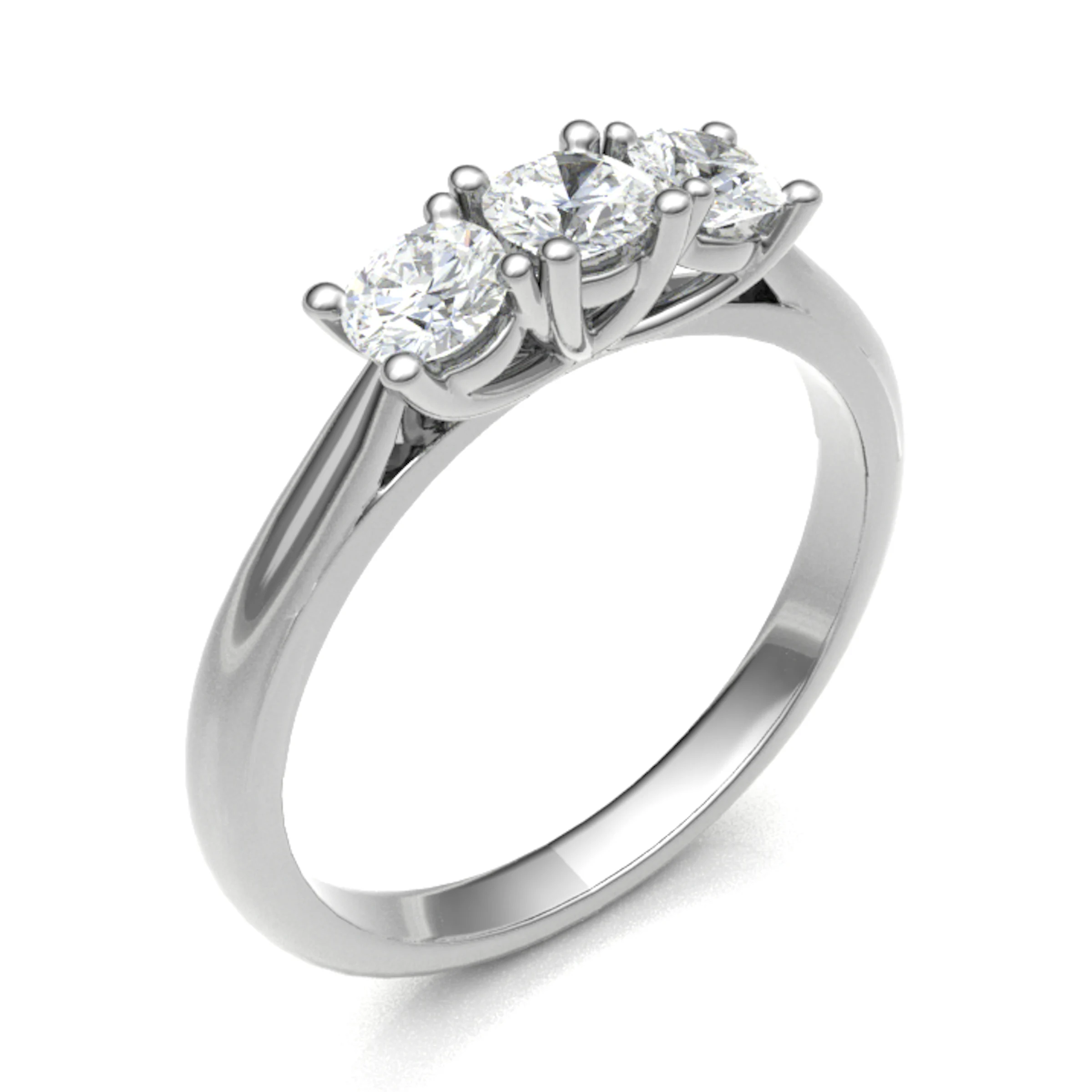 0.2 Ct Lab-Created Round Cut Danise  Trilogy Engagement Diamond Rings in 9K White Gold