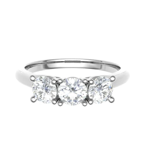 0.2 Ct Lab-Created Round Cut Danise  Trilogy Engagement Diamond Rings in 9K White Gold