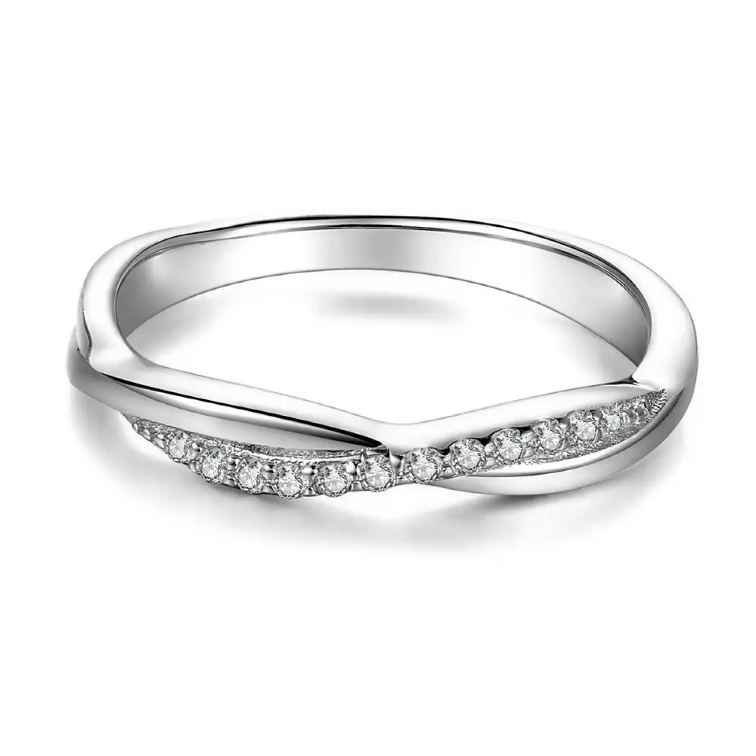 Evlin Lab-Created Pave Set  Diamond Ring