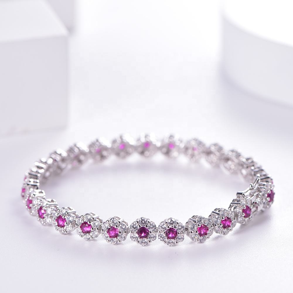 Pechel Prong Set Ruby Bracelet