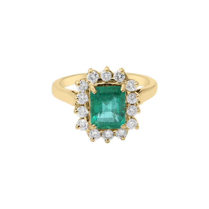 Rosy Emerald  Diamond Ring
