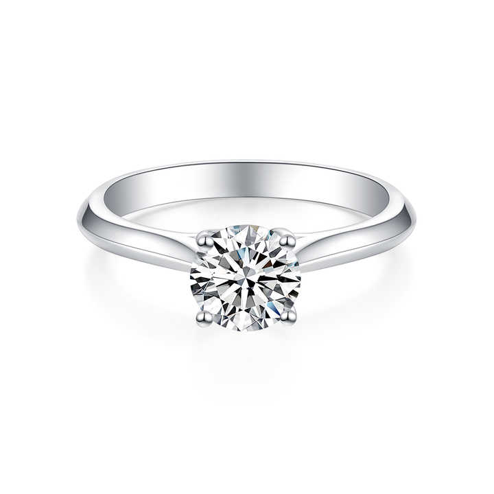1 Ct Round Cut Sofi  Solitaire Diamond Rings in 18K White Gold