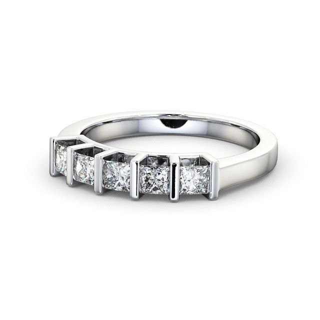 1 Ct Lab-Created Princess Cut Agnela  Diamond Rings in 18K White Gold