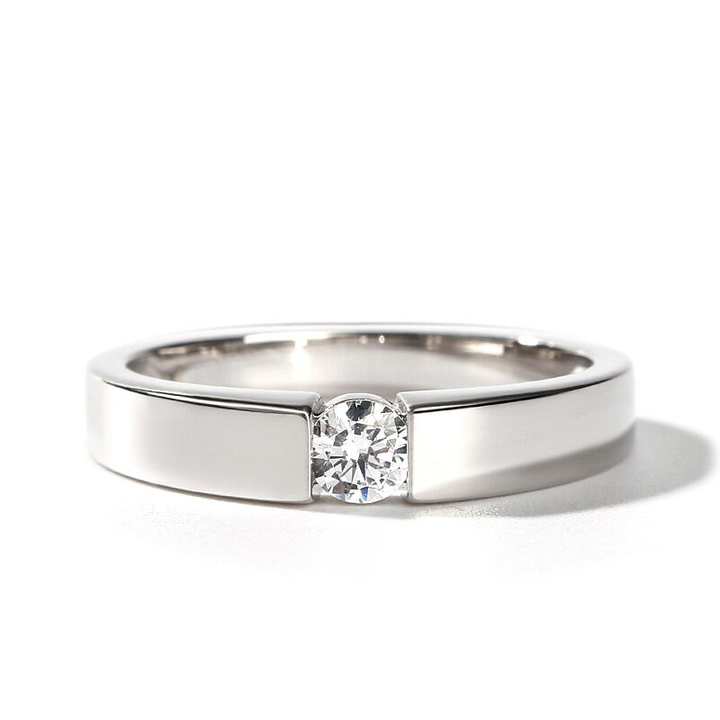 0.25 Ct Natural Round Cut Densi Solitaire Diamond Rings in 18K White Gold