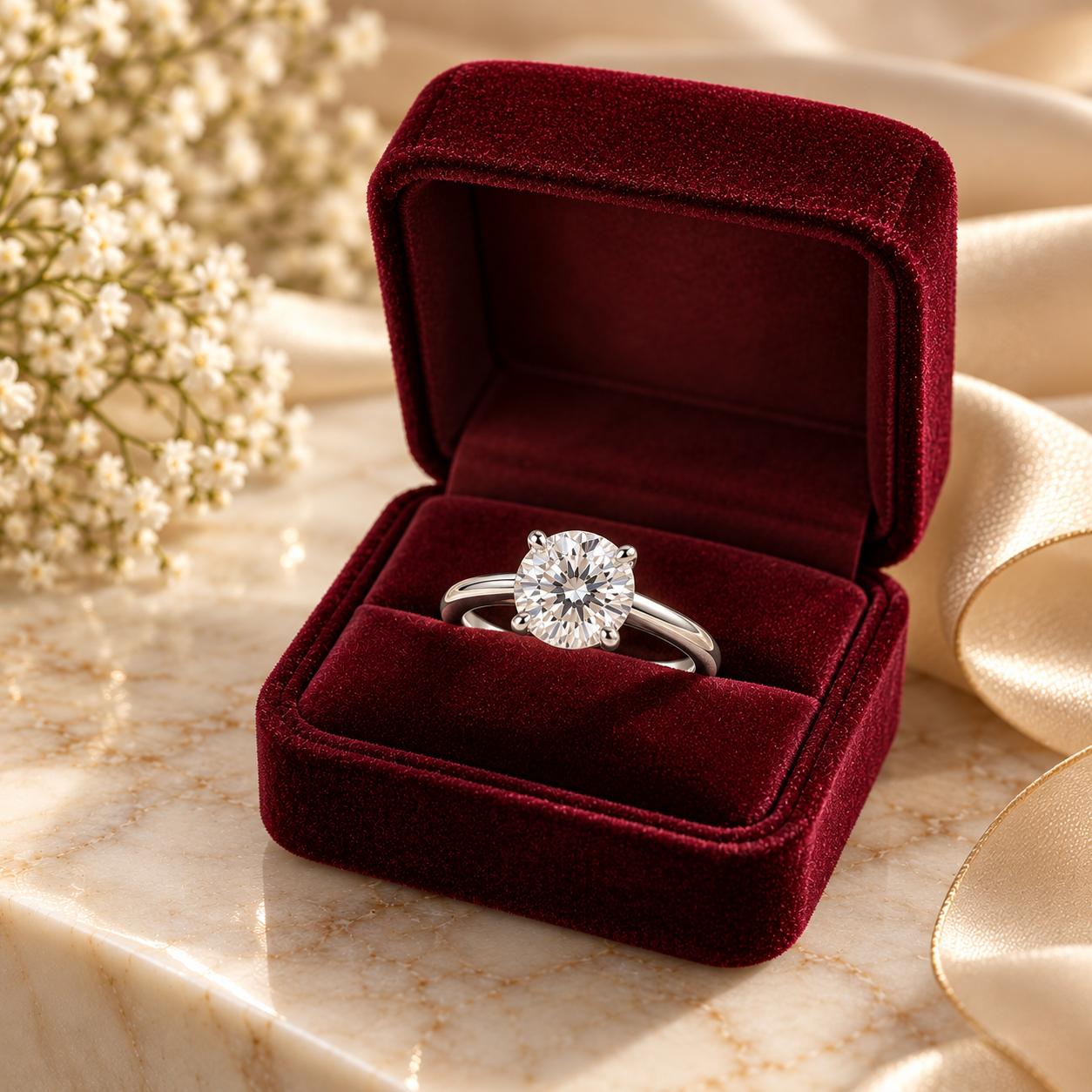 Platinum diamond engagement ring beside a notebook and calculator illustrating engagement ring finance and monthly payment planning in the UK