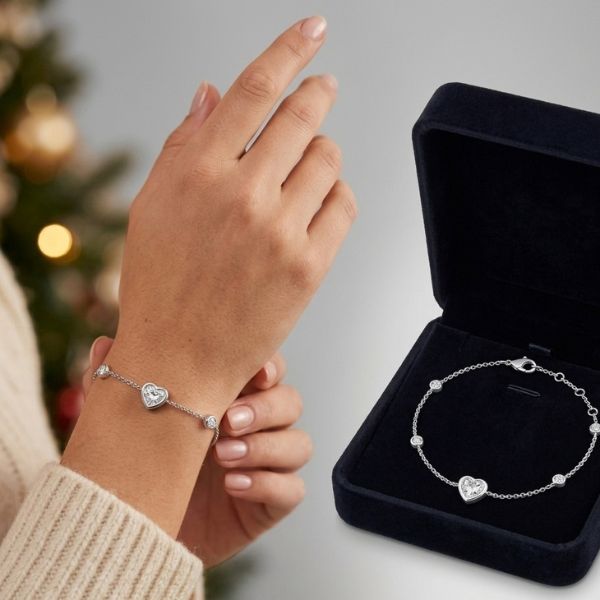 Diamond friendship bracelet worn with a comfortable wrist fit