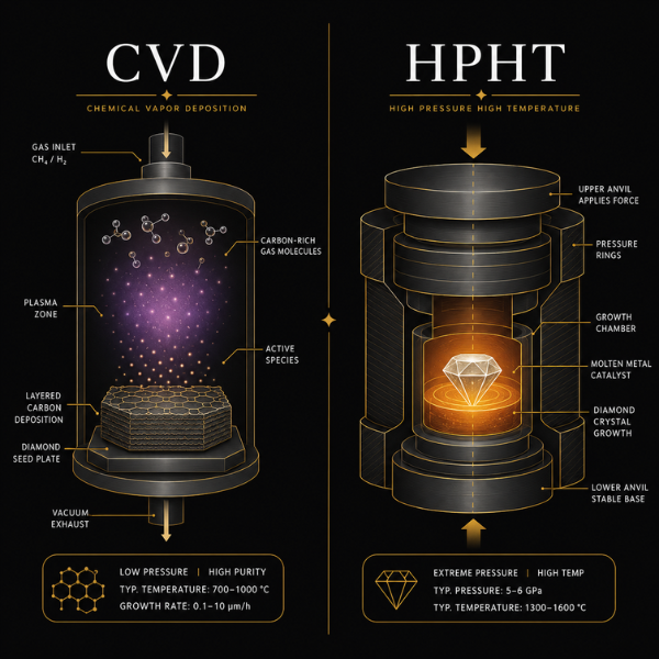 How Are Lab-Grown Diamonds Made? CVD vs HPHT Explained — Sunshine Diamonds UK
